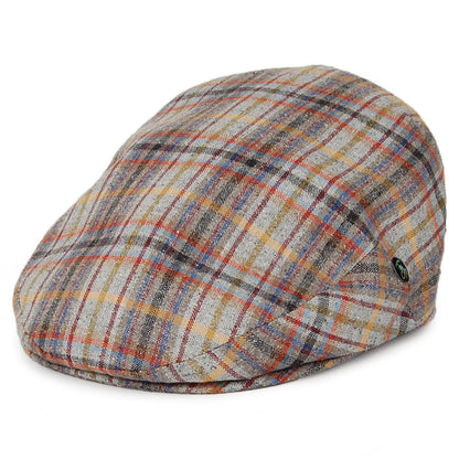 Casquette Plate en Lin et Soie à Carreaux multicolore CITY SPORT