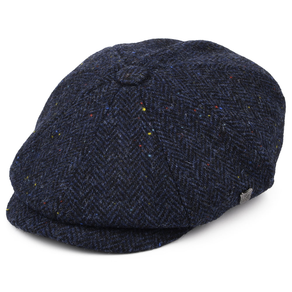 Casquette Gavroche en HARRIS TWEED Carloway bleu marine FAILSWORTH