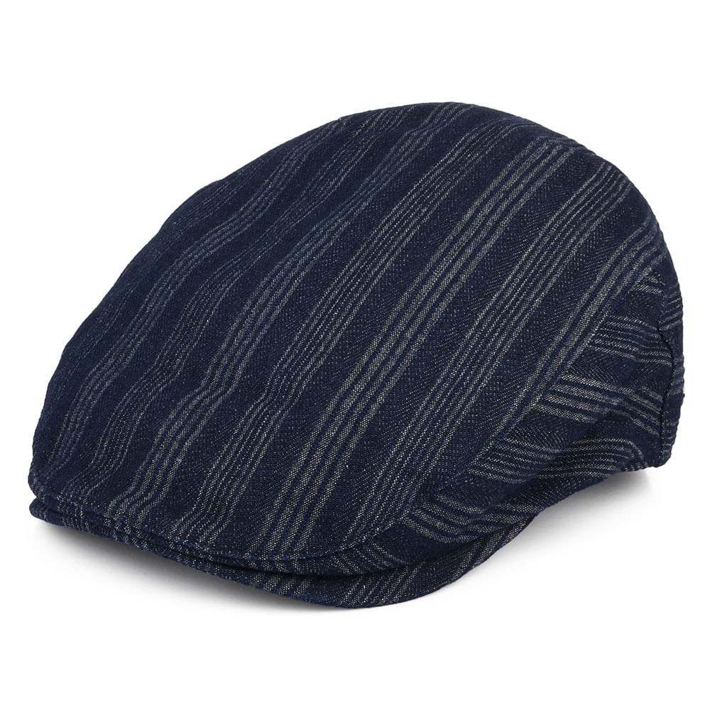 Casquette Plate en Coton à Rayures Gulick denim foncé BAILEY