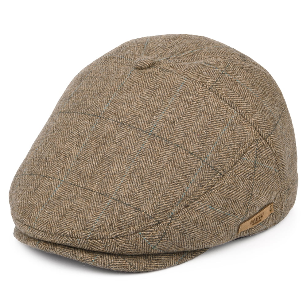 Casquette Plate à Carreaux et Chevrons Surr marron clair BARTS