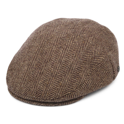 Casquette Plate en Tweed du Donegal Ballyboe bordeaux-camel JAXON & JAMES