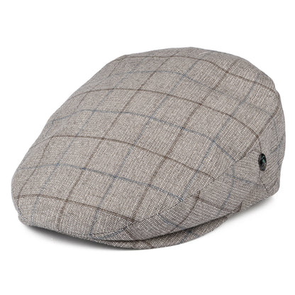 Casquette Plate à Carreaux marron clair CITY SPORT