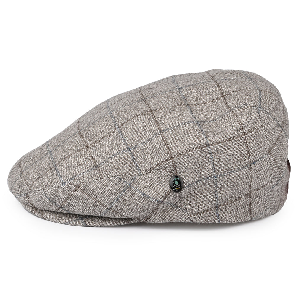 Casquette Plate à Carreaux marron clair CITY SPORT