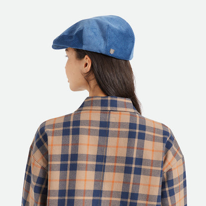 Casquette Plate en Velours Côtelé Hooligan bleu BRIXTON