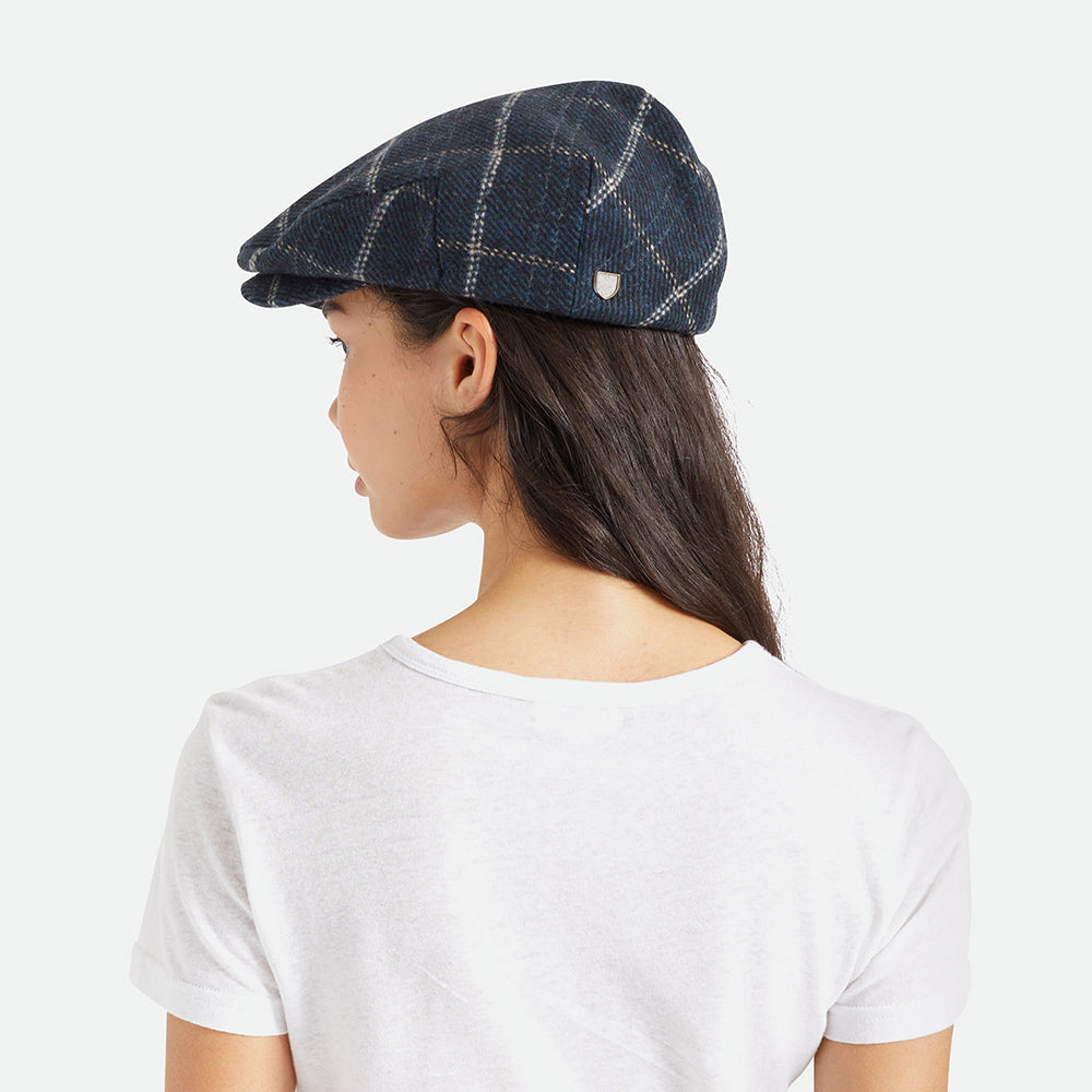 Casquette Plate Ample à Carreaux Hooligan bleu-noir BRIXTON