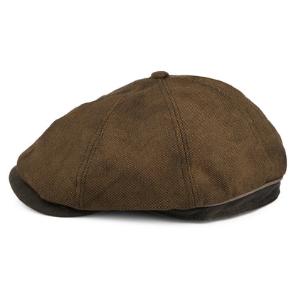 Casquette Gavroche en Coton Sergé Délavé à Effet Usé marron DORFMAN PACIFIC