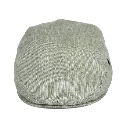 Casquette Plate en Lin à Micro Chevrons sauge CITY SPORT
