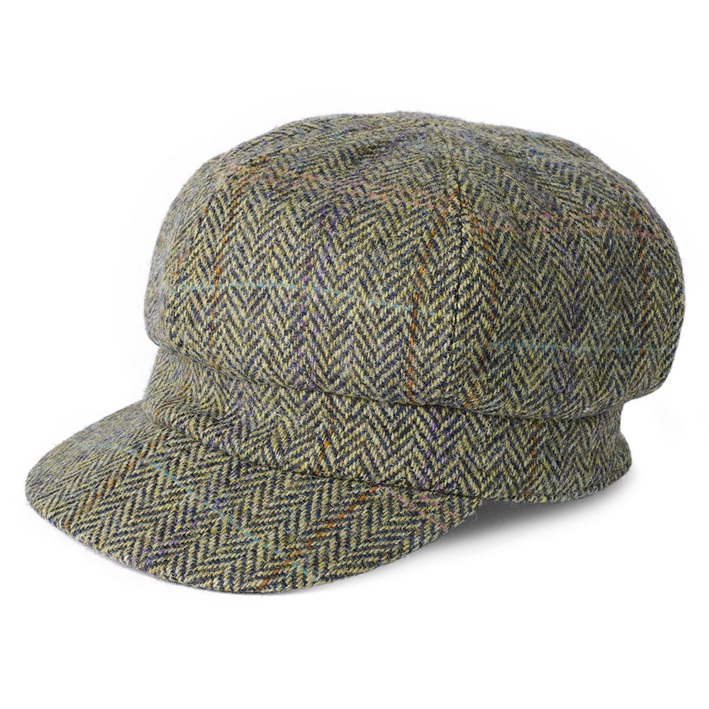 Casquette Gavroche en HARRIS TWEED à Chevrons Gabby marron FAILSWORTH