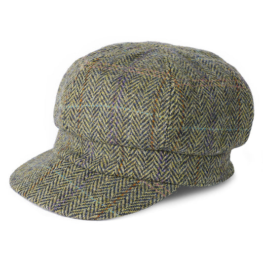Casquette Gavroche en HARRIS TWEED à Chevrons Gabby marron FAILSWORTH