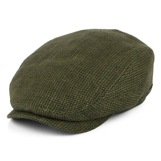 Casquette Plate en Lin et Coton Driver olive-khaki STETSON