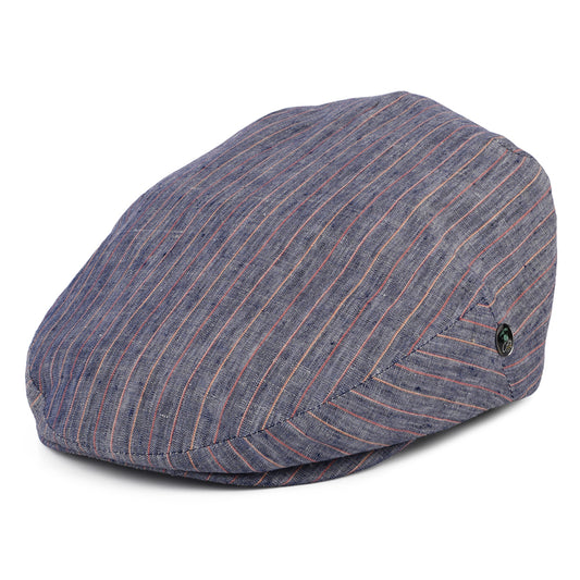 Casquette Plate en Lin à Rayures bleu CITY SPORT