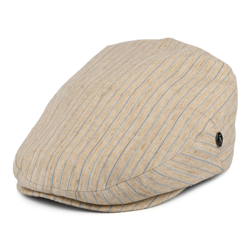 Casquette Plate en Lin à Rayures naturel CITY SPORT