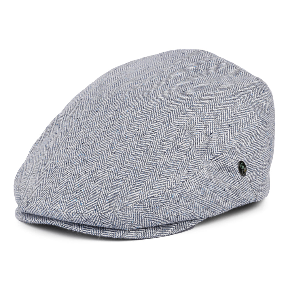 Casquette Plate Été en Pure Soie à Chevrons bleu CITY SPORT