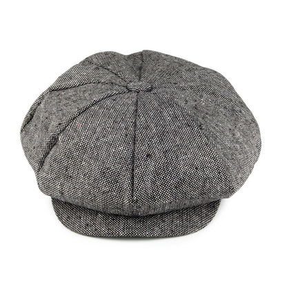 Casquette Gavroche La Grosse Pomme en Tweed Chiné noir JAXON & JAMES