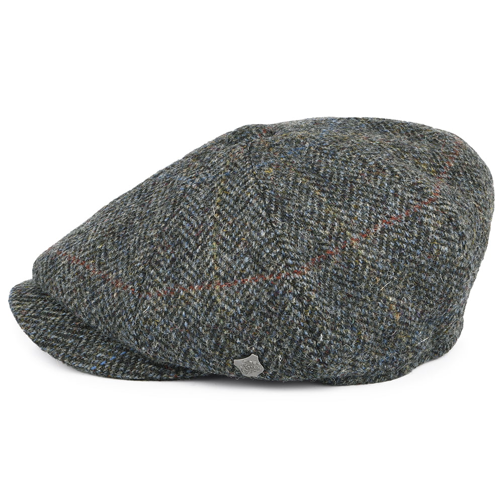 Casquette Gavroche en HARRIS TWEED à Chevrons Carloway mélange de gris FAILSWORTH