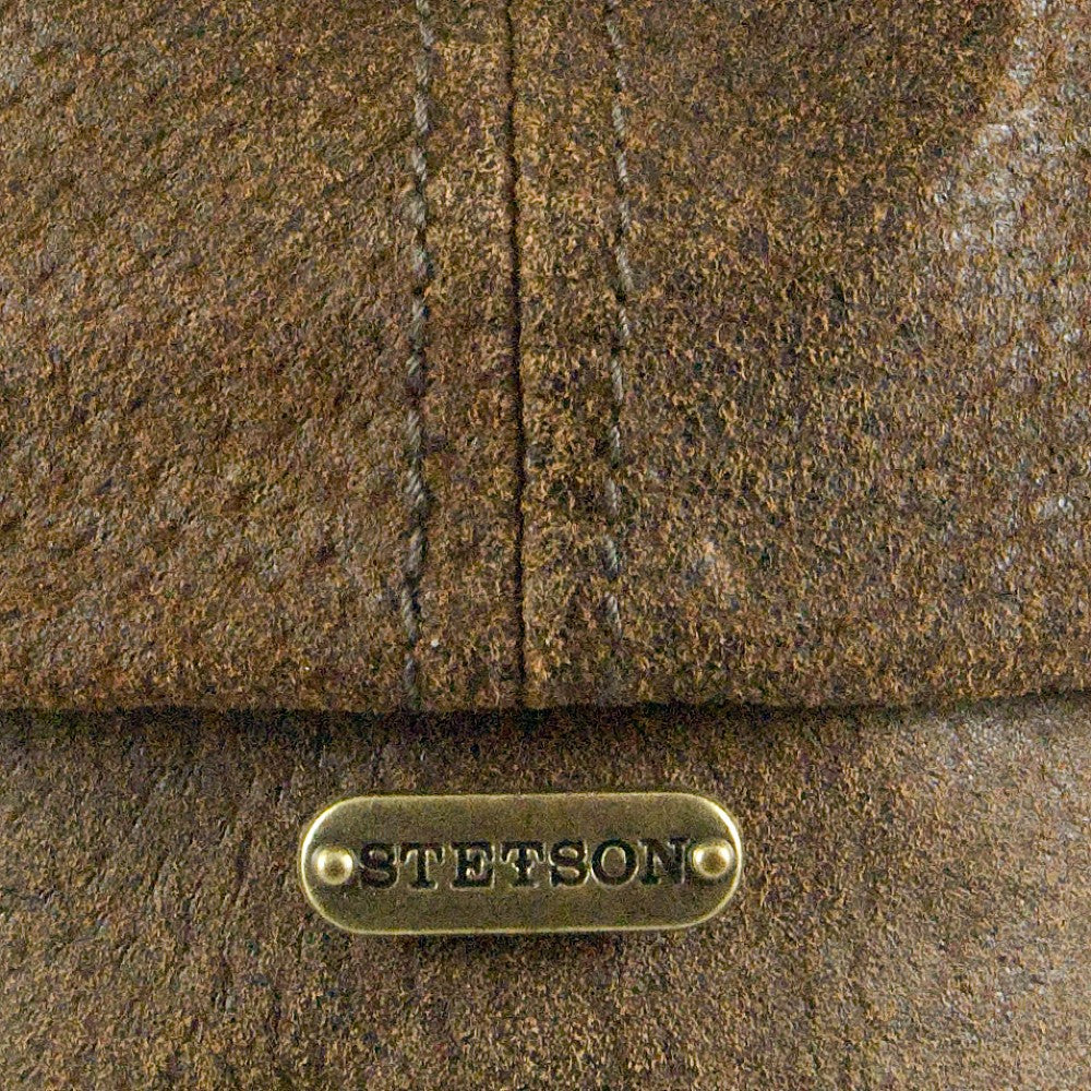 Casquette Gavroche en Cuir Burney marron STETSON
