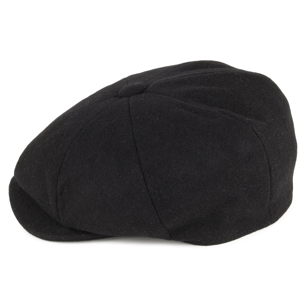 Casquette Gavroche en Laine Melton noir CHRISTYS