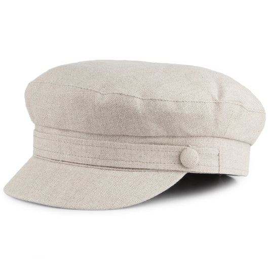 Casquette de Marin en Lin Irlandais Mariner marron clair FAILSWORTH