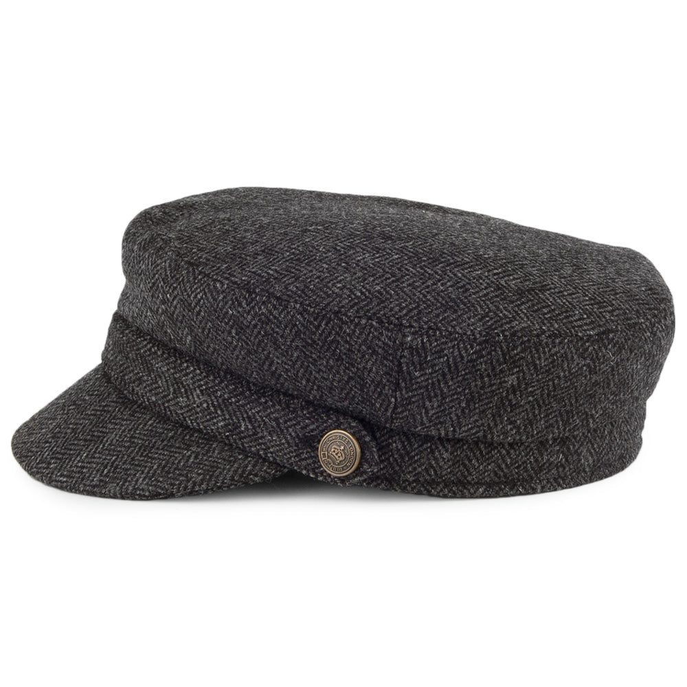Casquette de Marin en Tweed à Chevrons Country anthracite CHRISTYS