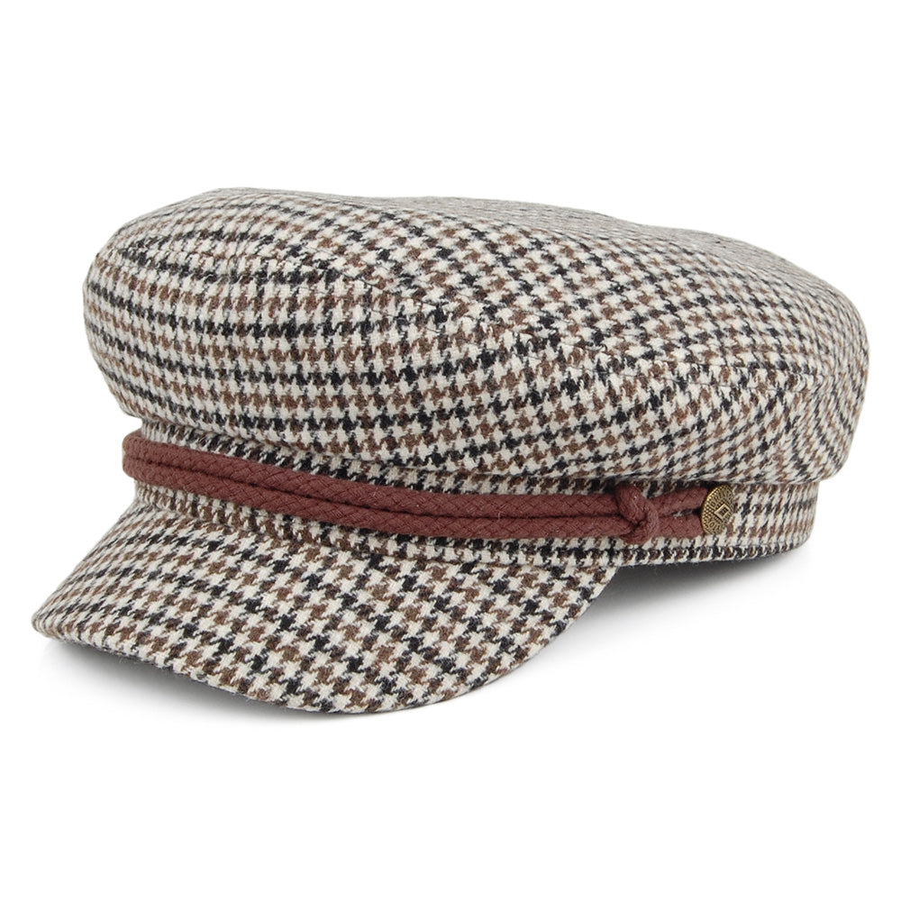 Casquette de Marin Fiddler Pied-de-Poule marron-crème BRIXTON