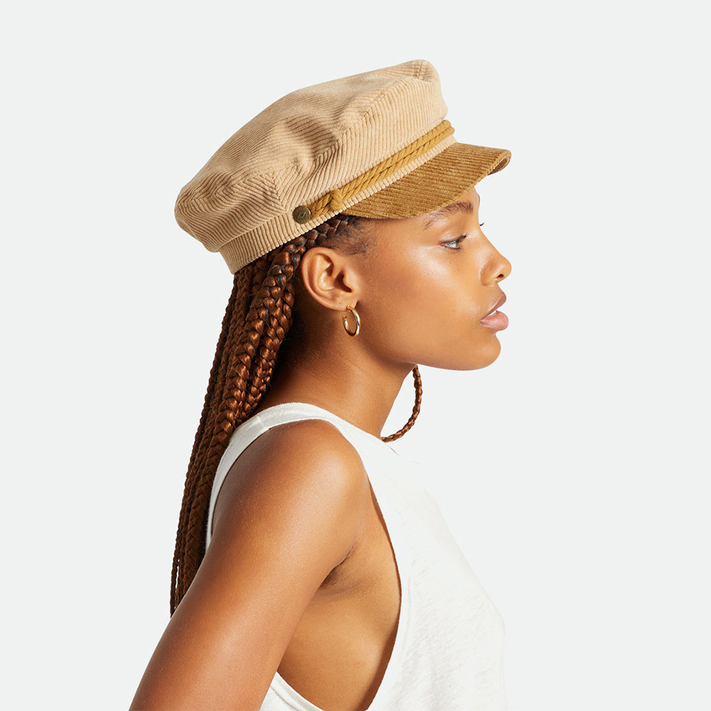 Casquette de Marin en Velours Côtelé bronze-sable BRIXTON