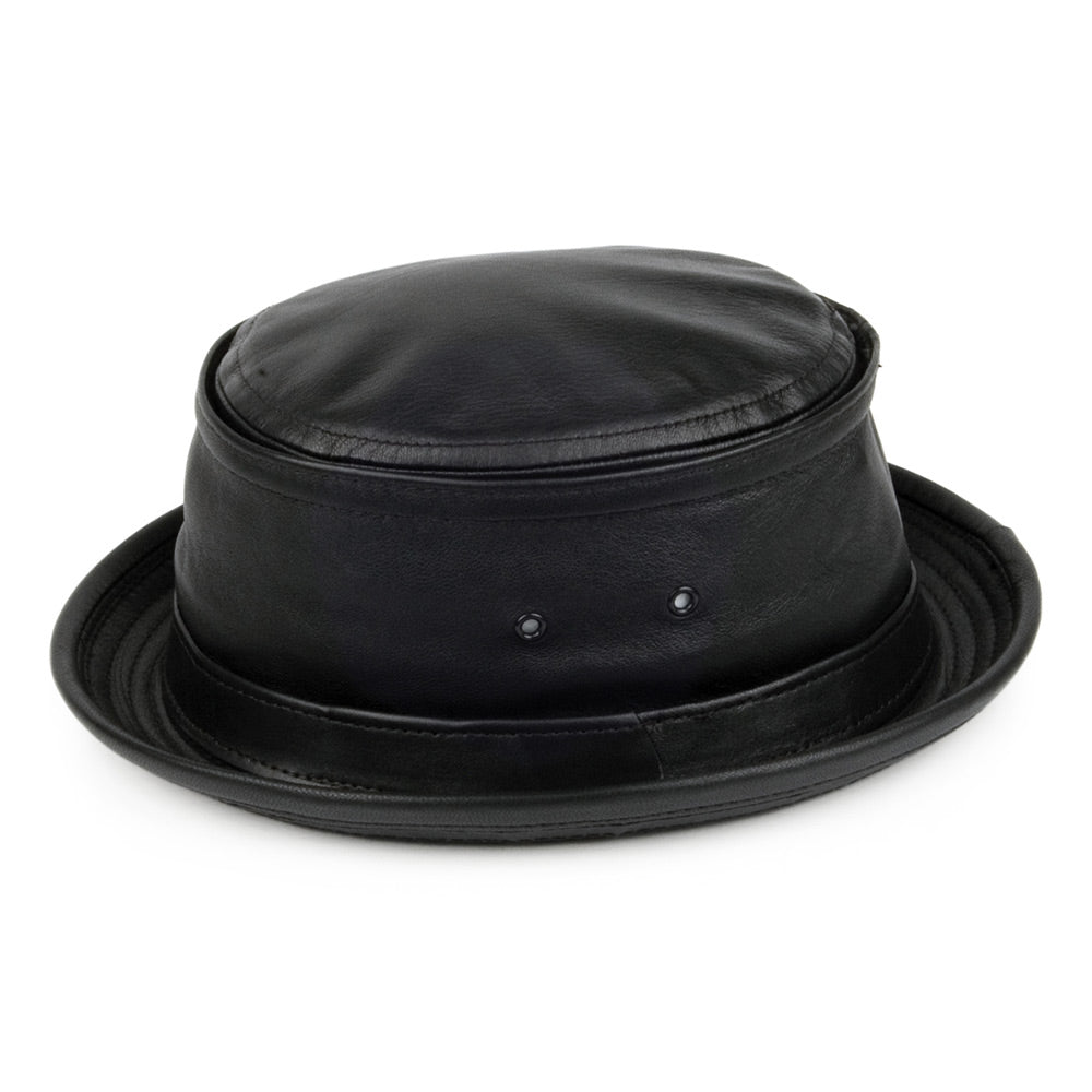 Chapeau Bob en Cuir noir NEW YORK HAT COMPANY