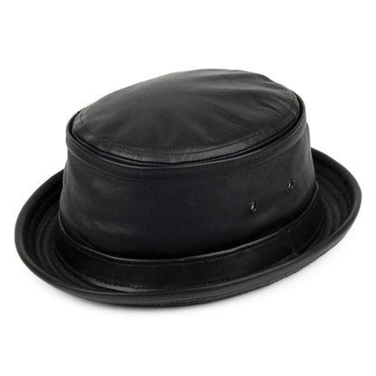 Chapeau Bob en Cuir noir NEW YORK HAT COMPANY