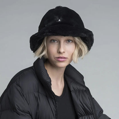 Chapeau Bob en Fausse Fourrure Casual noir KANGOL