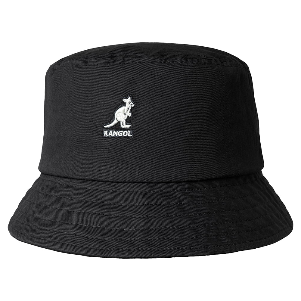 Chapeau Bob en Coton Délavé noir KANGOL