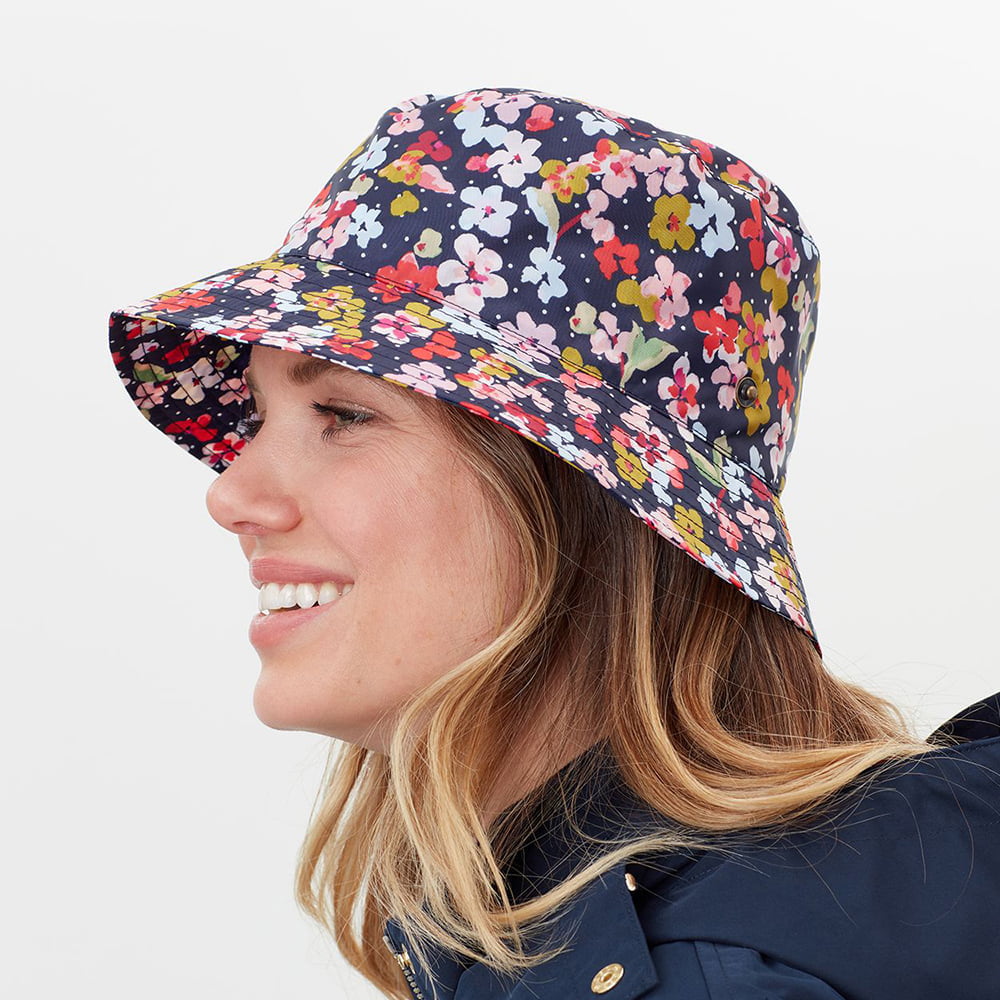 Chapeau Bob Rainy Day Blossom bleu marine JOULES