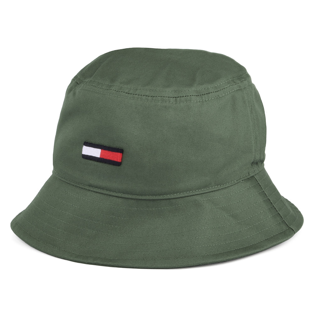 Chapeau Bob en Coton Bio TJM Flag olive foncé TOMMY HILFIGER