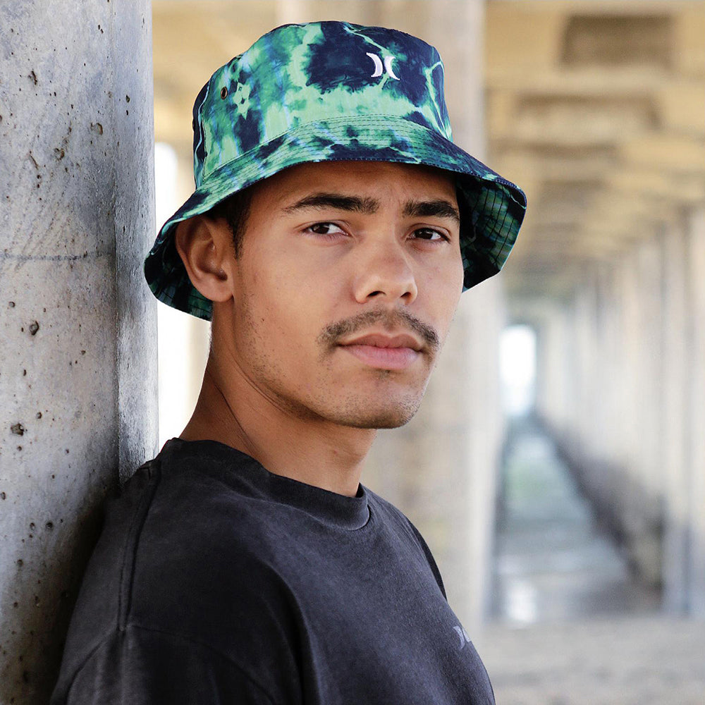 Chapeau Bob Tie Dye Small Logo bleu marine-vert HURLEY