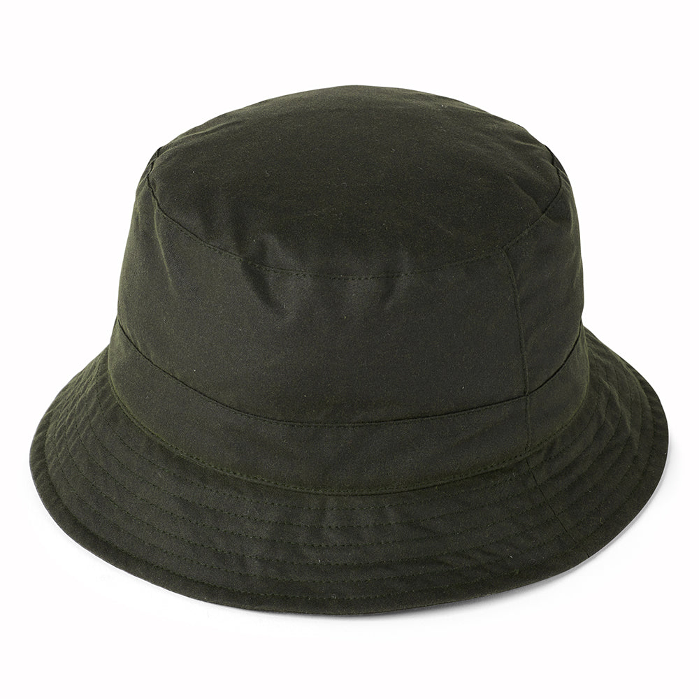 Chapeau Bob en Coton Ciré Britannique olive FAILSWORTH