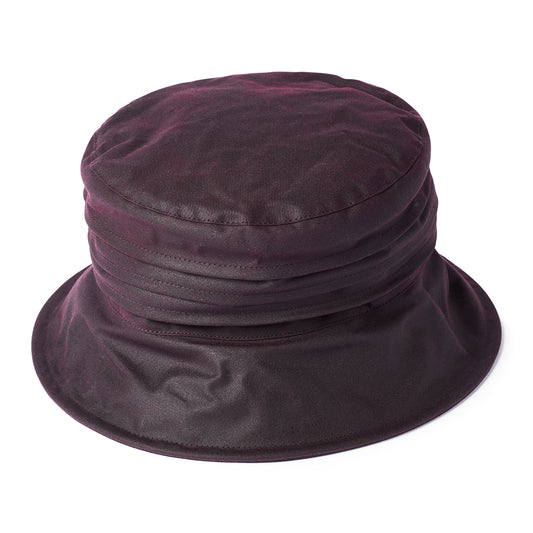 Chapeau Bob Femme en Coton Ciré Britannique vin FAILSWORTH