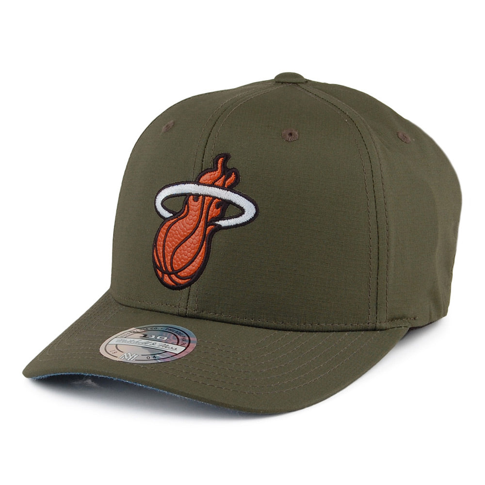 Casquette Snapback Ripstop Battle Miami Heat vert militaire MITCHELL & NESS