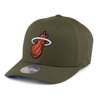 Casquette Snapback Ripstop Battle Miami Heat vert militaire MITCHELL & NESS