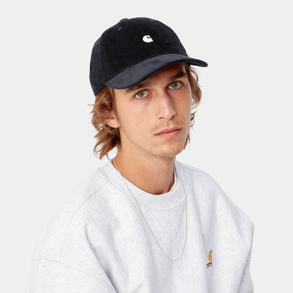 Casquette en Velours Côtelé Harlem bleu marine foncé CARHARTT WIP
