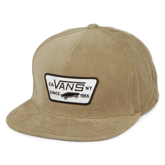 Casquette Snapback en Velours Côtelé Full Patch marron VANS