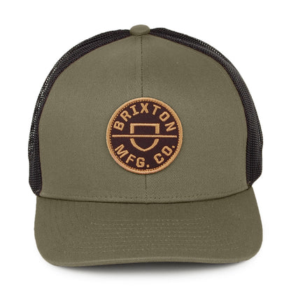 Casquette Trucker en Maille Crest MP olive-noir BRIXTON