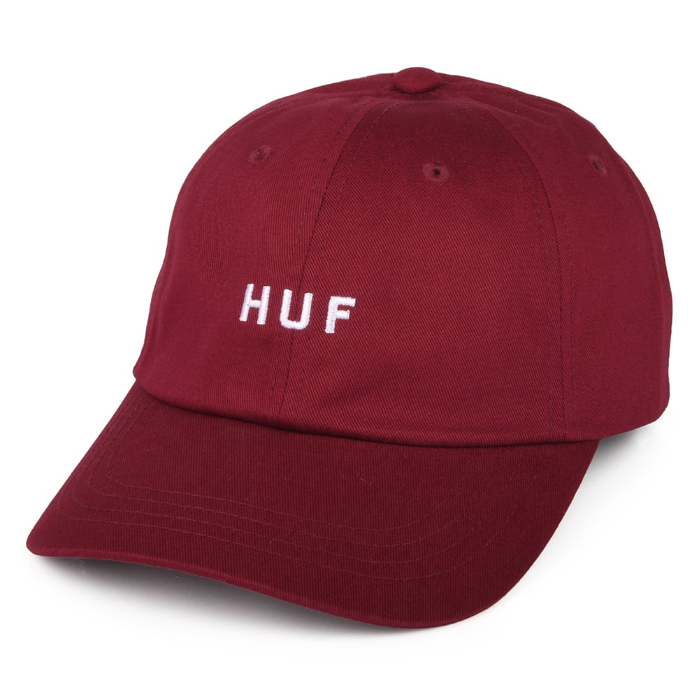 Casquette à Visière Incurvée en Coton Original Logo bordeaux HUF