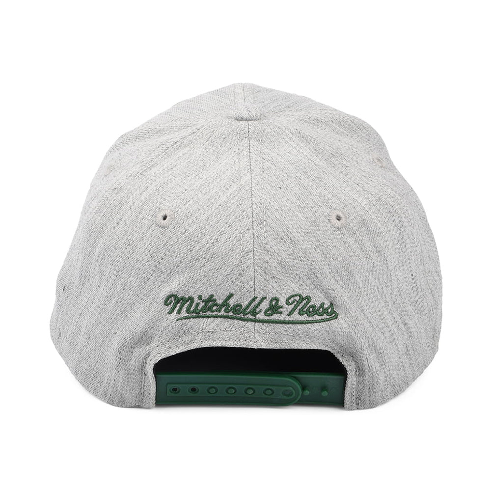 Casquette Snapback NBA Team Heather Redline Milwaukee Bucks gris chiné MITCHELL & NESS