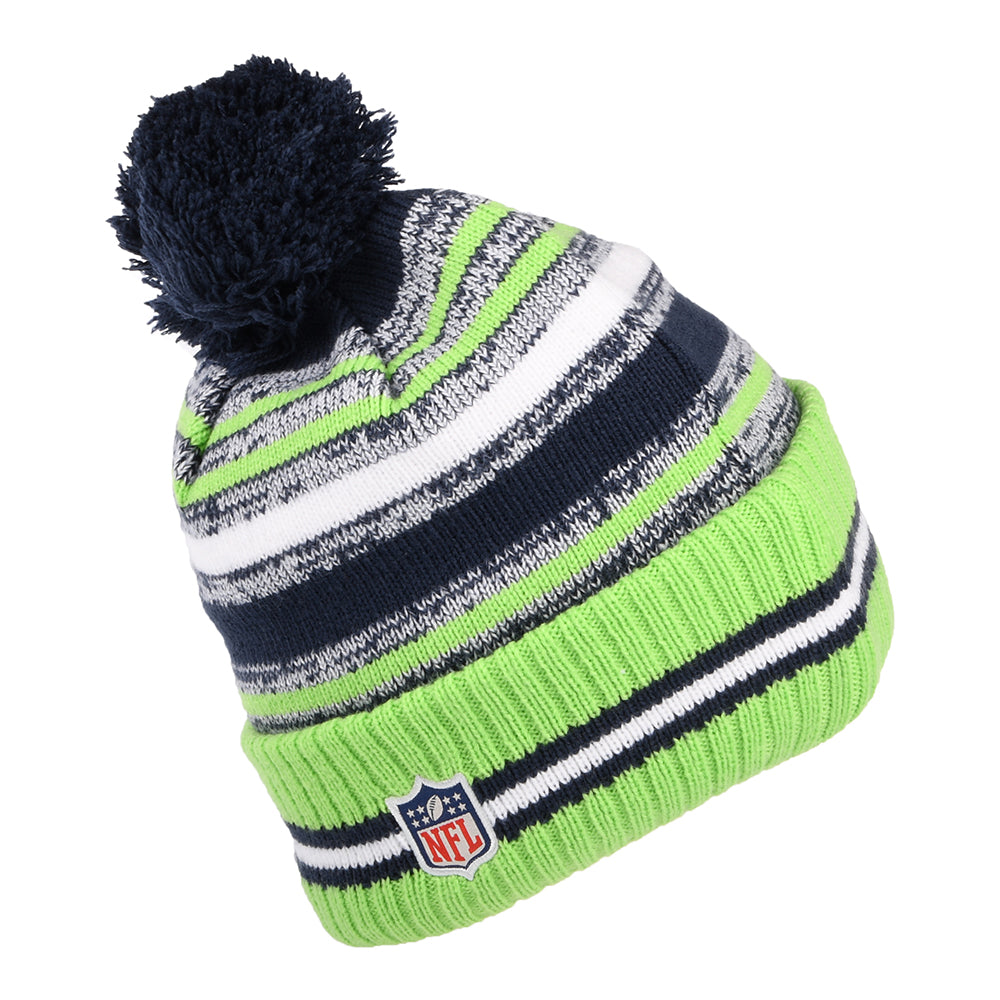 Bonnet à Pompon NFL Sport Knit OTC Seattle Seahawks bleu-vert NEW ERA