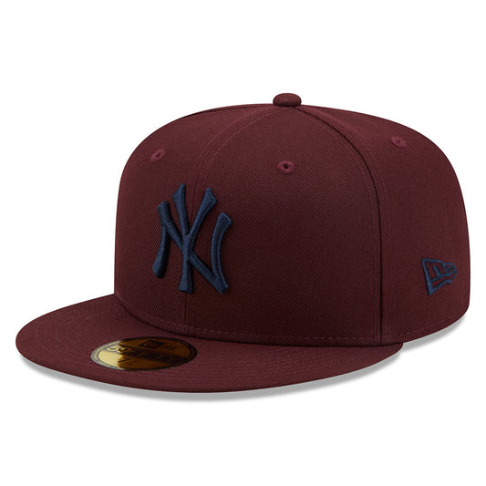 Casquette 59FIFTY MLB League Essential New York Yankees bordeaux-marine NEW ERA