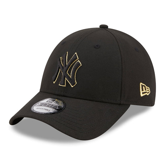 Casquette 9FORTY MLB Metallic Outline New York Yankees noir-doré NEW ERA