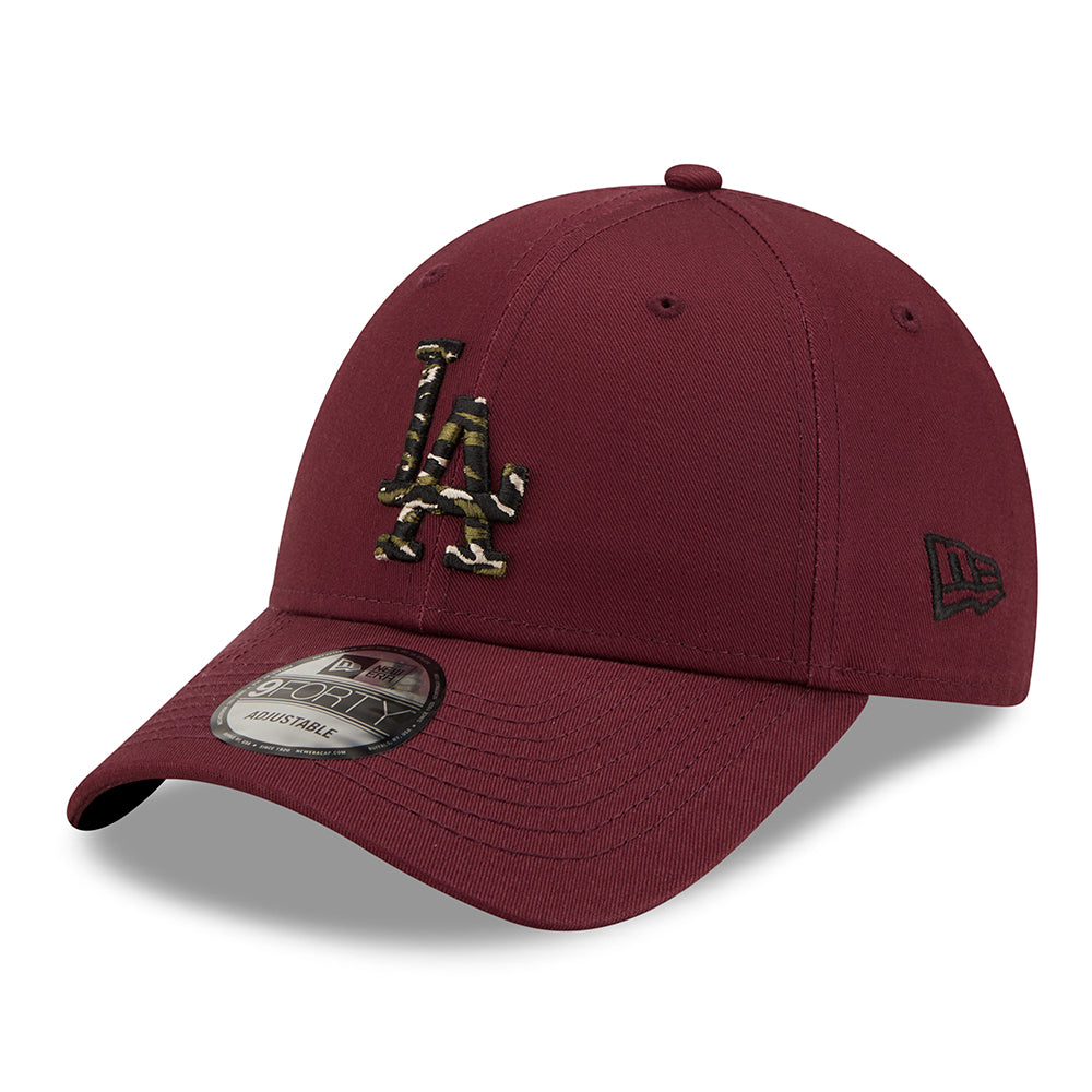 Casquette 9FORTY MLB Wild Camo L.A. Dodgers bordeaux NEW ERA