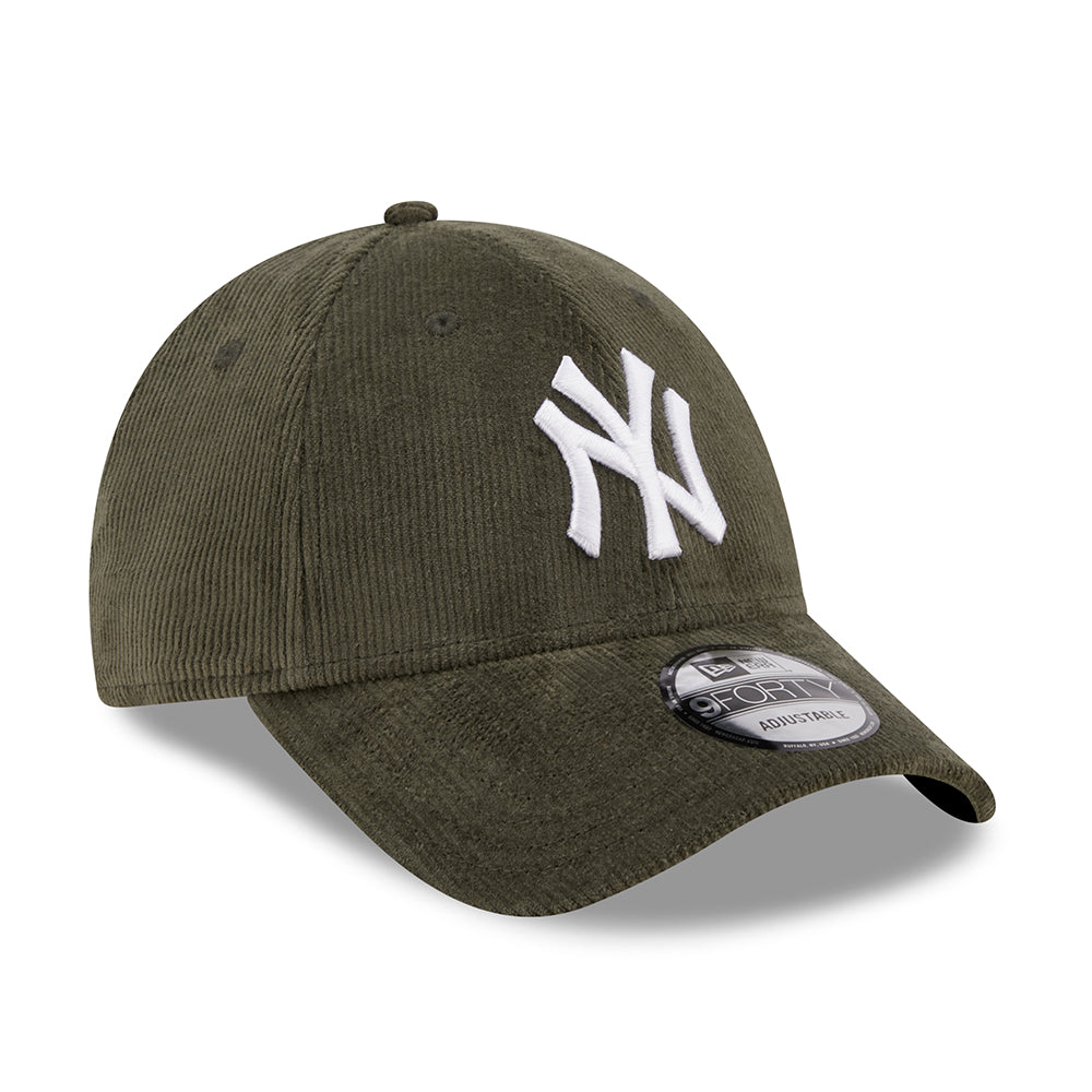 Casquette 9FORTY MLB Cord Fabric New York Yankees olive NEW ERA