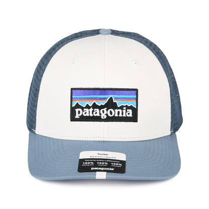 Casquette Trucker en Coton Bio P-6 Logo blanc-bleu fumé PATAGONIA