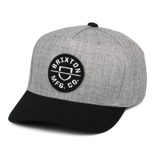 Casquette Snapback Crest C NetPlus MP gris chiné-noir BRIXTON
