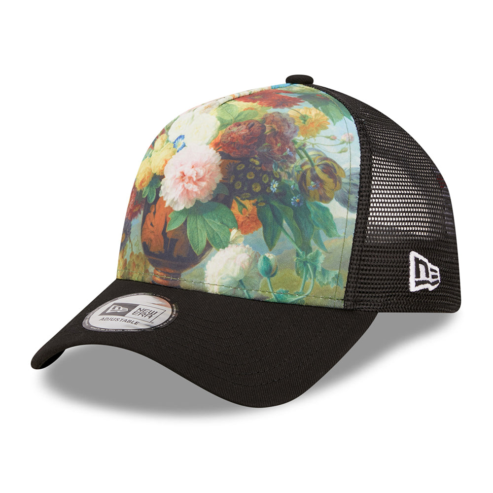 Casquette Trucker 9FORTY Le Louvre AOP A-Frame Jan Frans van Dael noir NEW ERA