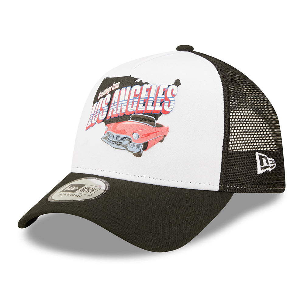 Casquette Trucker Repreve 9FORTY US State Wordmark Los Angeles noir-blanc NEW ERA